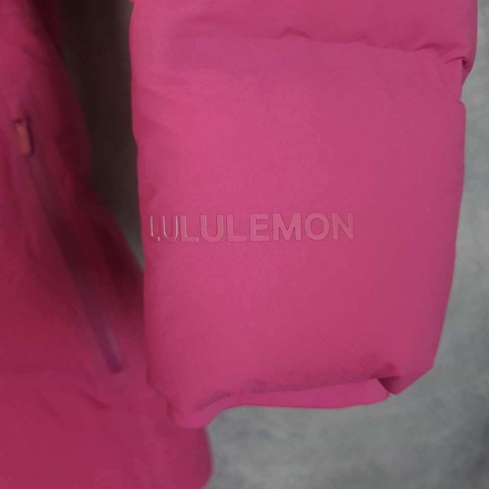 Lululemon Down Puffer Jacket Womens 8 Pink Hooded Sleet Street Coat Full Zip - Picture 3 of 16